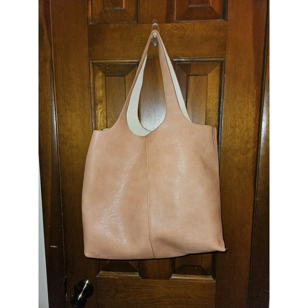 Madison West Elle Tote Vegan Leather - Peach with removable inner bag‎